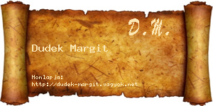 Dudek Margit névjegykártya